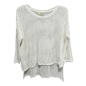 Denim & Supply Ralph Lauren Womens Linen Open Knit Sweater Medium White Beachy